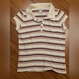 Abercrombie & Fitch Vintage Cream and Brown Striped Shirt